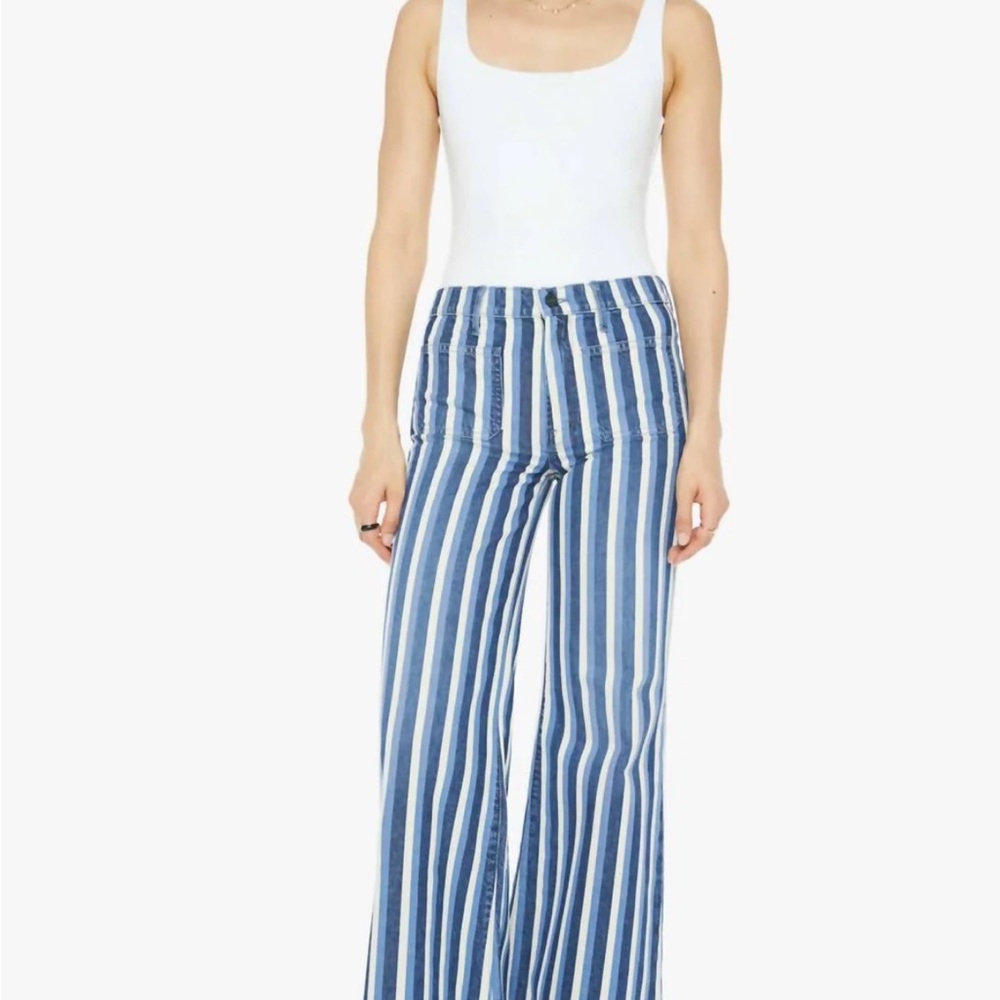 Mother Striped Blue and White Women's Jeans